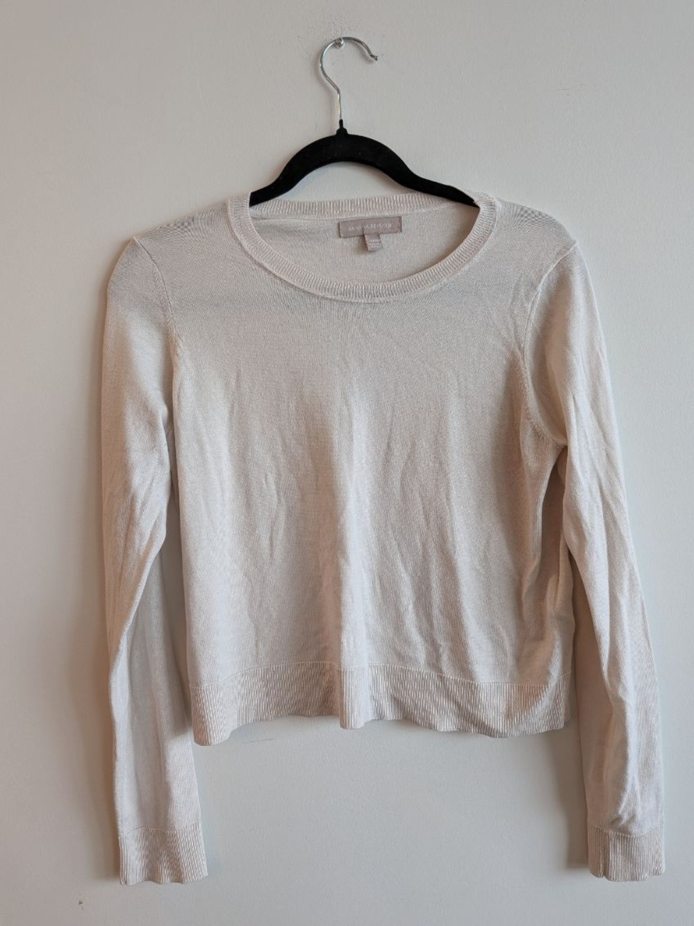 Banana Republic Cream Lightweight Crewneck Top